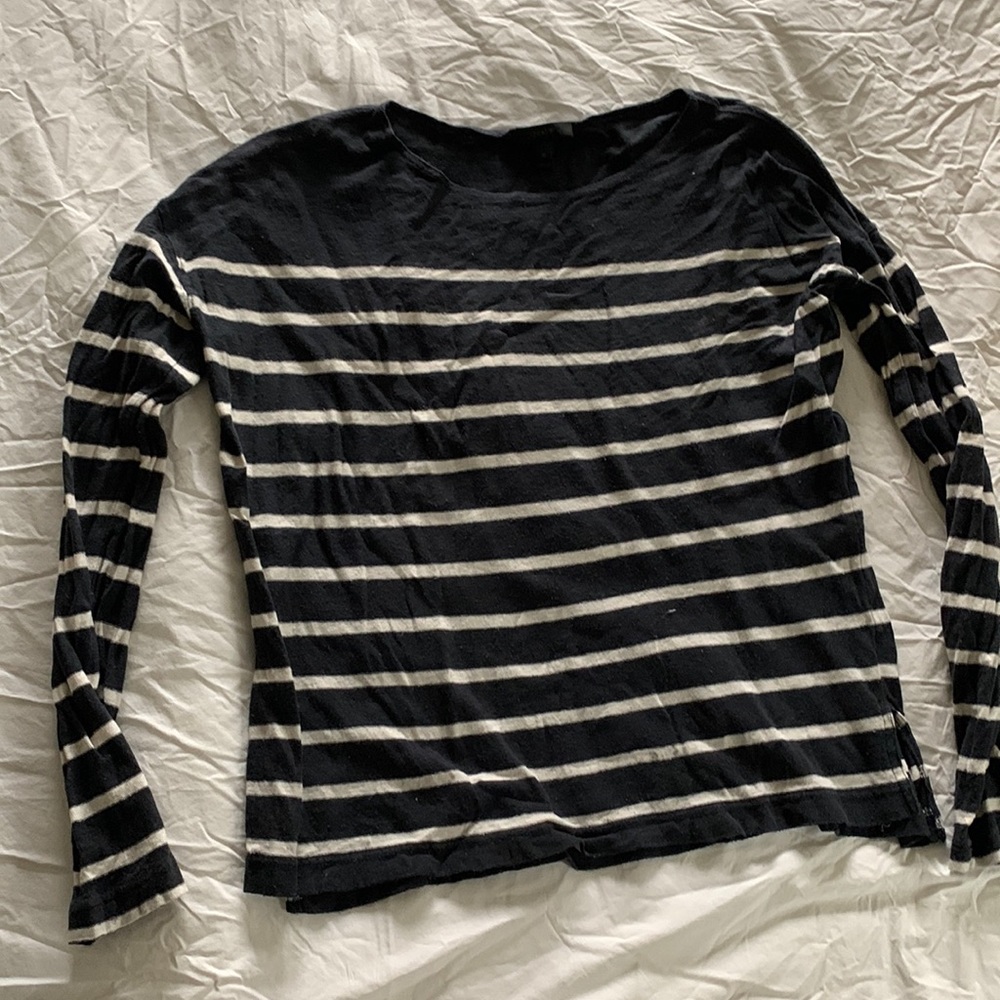 J Crew classic blue striped boat-style shirt